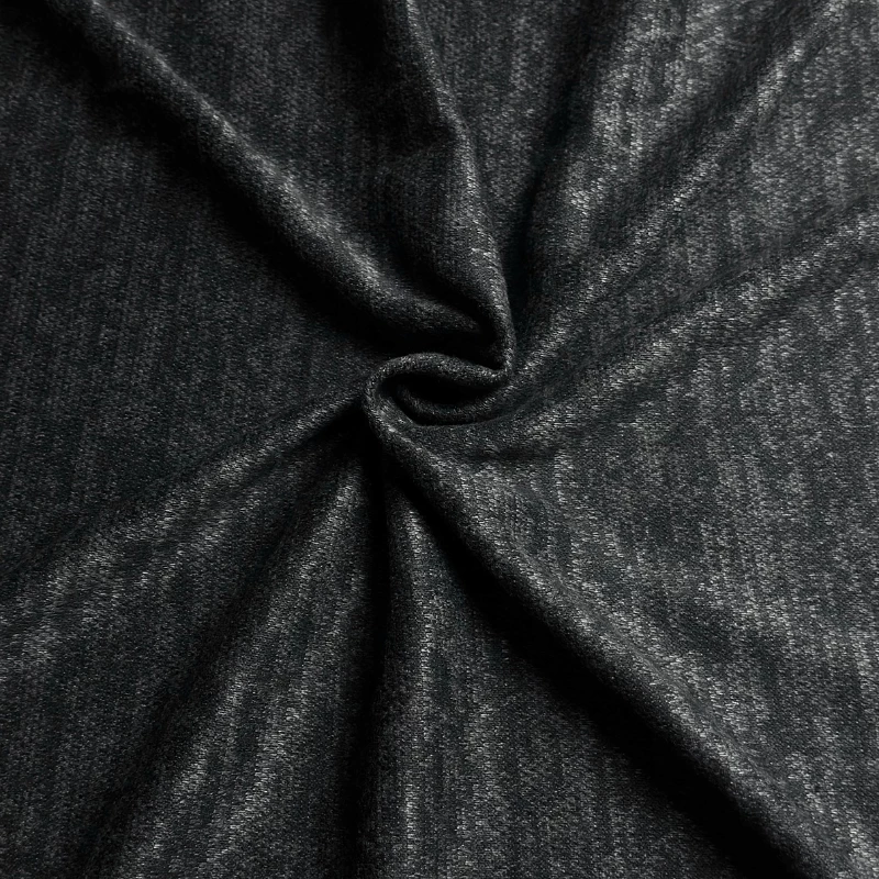 Tissu maille tricot noir chiné - Choix de qualité