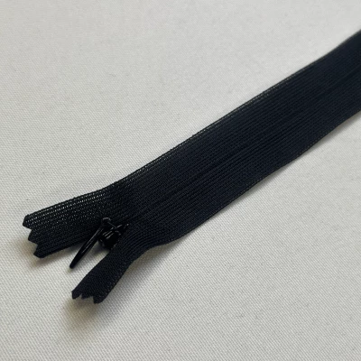 Fermeture Éclair Noire - Modèle Invisible 25 cm