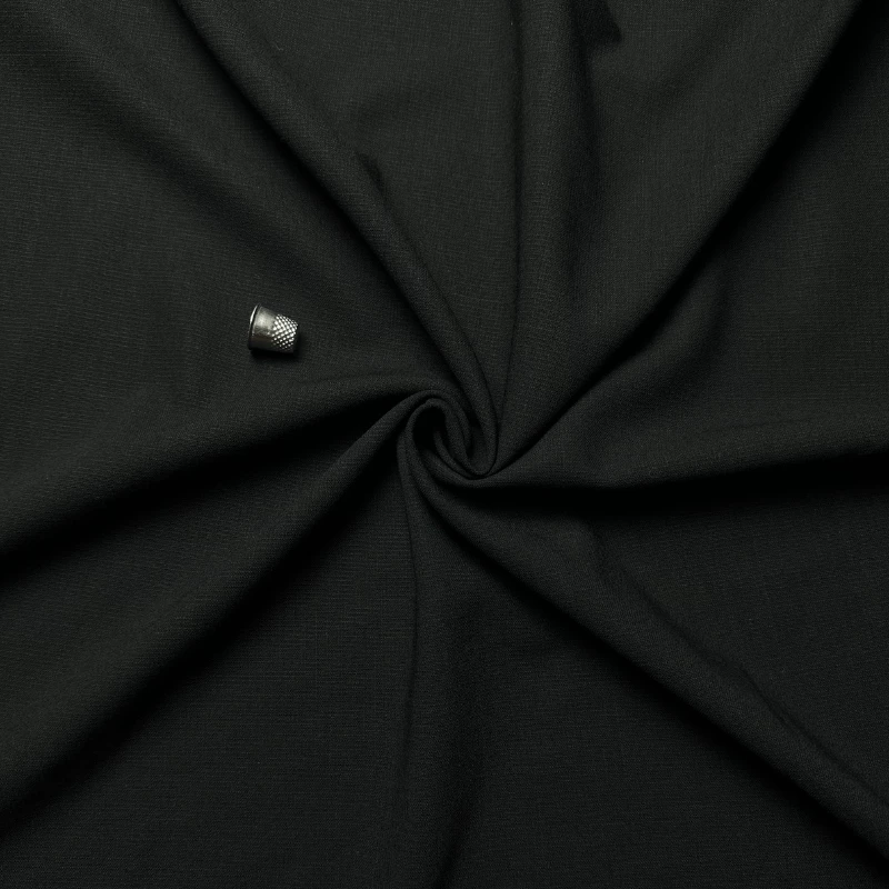 Tissu Lainage Uni en Laine Noir - Pour Costumes Haut de Gamme