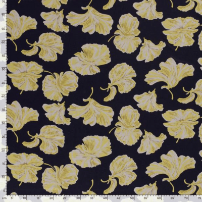 Tissu Jersey Viscose Fleurs Jaune