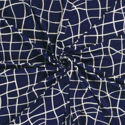 Tissu en jersey de viscose motif chaînes