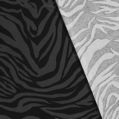 Tissu en viscose motif tigre gris et noir - extensibilité