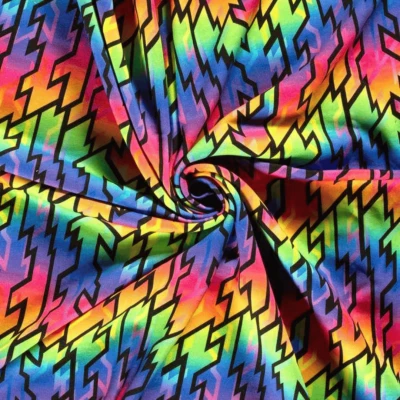 Tissu sweat molleton motif Géométrique Multicolore