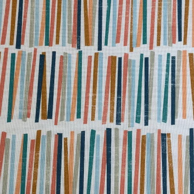 Tissu Gabardine de Coton Ludique : Traits multicolores délicats pour des créations