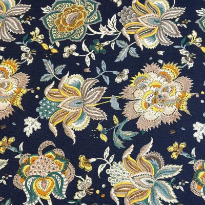 Tissu Gabardine de Coton Légère Exceptionnel Couture Florale Raffinée