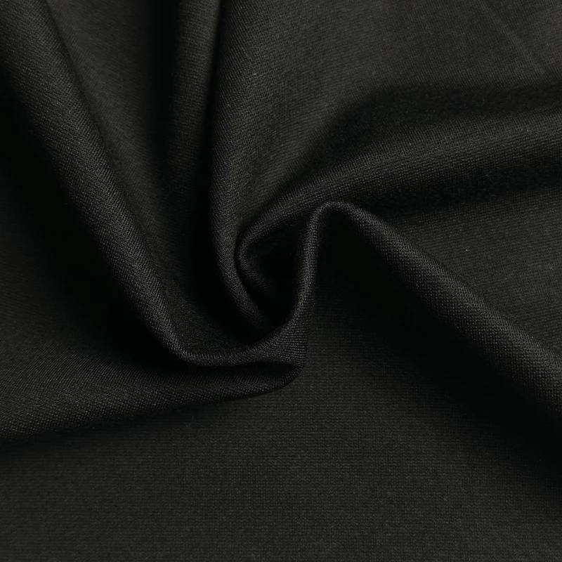 Tissu jersey milano uni noir vendu au coupon