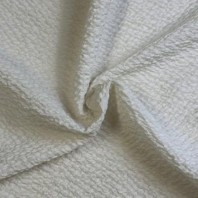 Tissu Crêpe Polyester Bubble Gaufré Uni