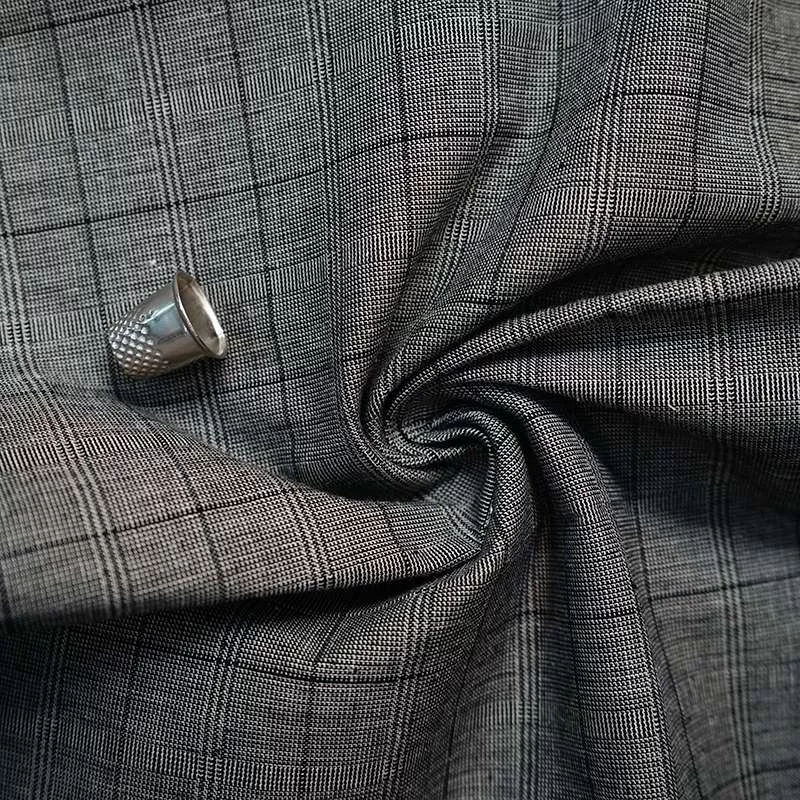 Tissu en coton imprimé Prince de Galles gris