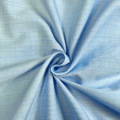 Tissu à carreaux bleu ciel pour chemises