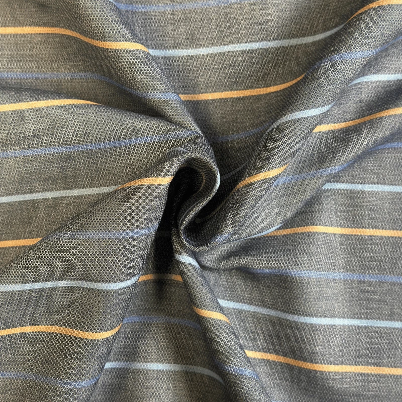 Tissu à rayures gris, bleues et jaunes pour chemises
