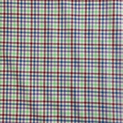 Tissu pour chemises à carreaux vert, bleu et rouge
