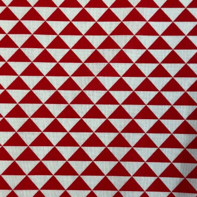 Popeline de Coton avec Motif de Triangles Abstrait