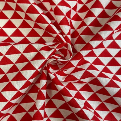 Tissu Popeline de Coton avec Motif Géométrique"