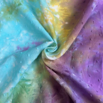 popeline de coton tie and dye Plumetis