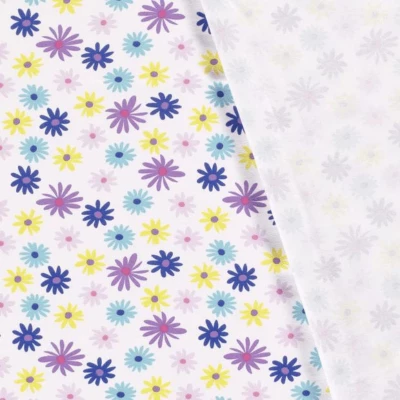 Tissu jersey coton premium motif fleurs marguerites