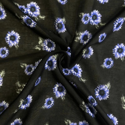 Tissu Fibranne Viscose avec motif de fleur