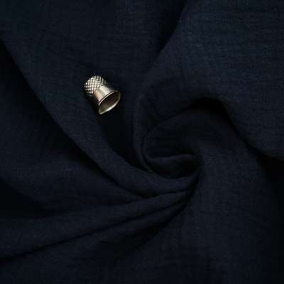 Tissu Double Gaze de Coton Uni Bleu