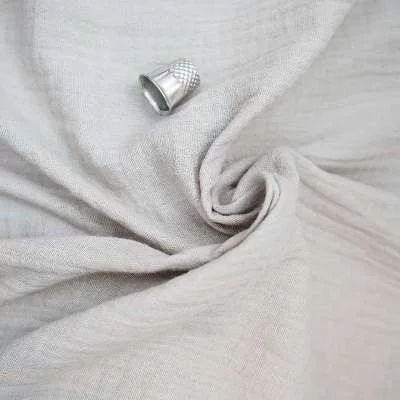 Tissu Double Gaze de Coton Uni - Texture Délicate