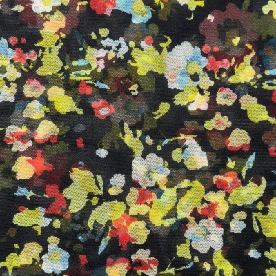 Tissu résille imprimé floral - Close-up du motif