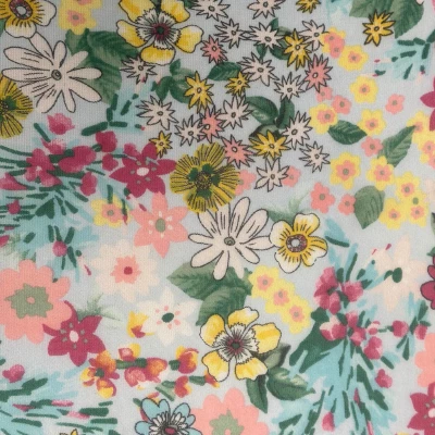 Tissu résille imprimé - Charme floral