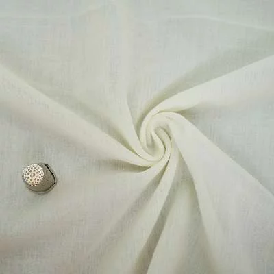 Tissu voile de coton uni écru