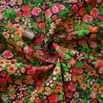 Tissus OEKO-TEX® : Popeline de Coton à Fleurs