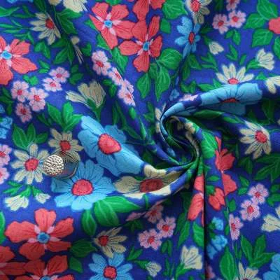 Popeline de coton à fleurs pour vêtements d'été