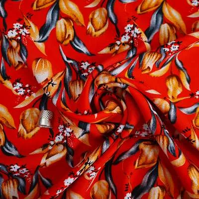 Tissu en Fibranne de Viscose avec motifs floraux