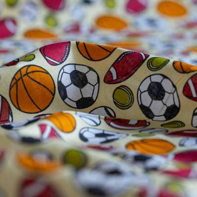 Tissu de coton doux avec imprimé ballons pour couture enfantine