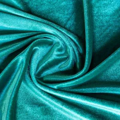 Tissu velours lycra uni bleu parfait pour la confection de jupes