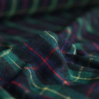 Tissu durable tartan écossais marine et vert