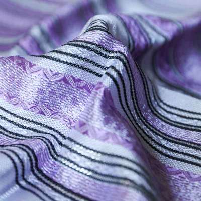 Fouta Kabyle en viscose aux motifs géométriques contemporains lilas