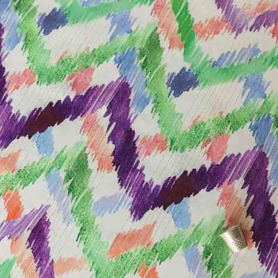 Tissu crêpe zigzag multicolore et lurex pour couture