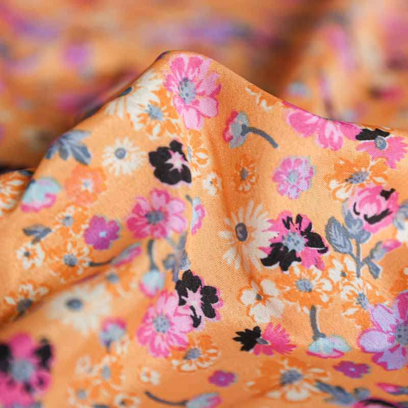 Tissu microfibre imprimé floral pour robes féminines