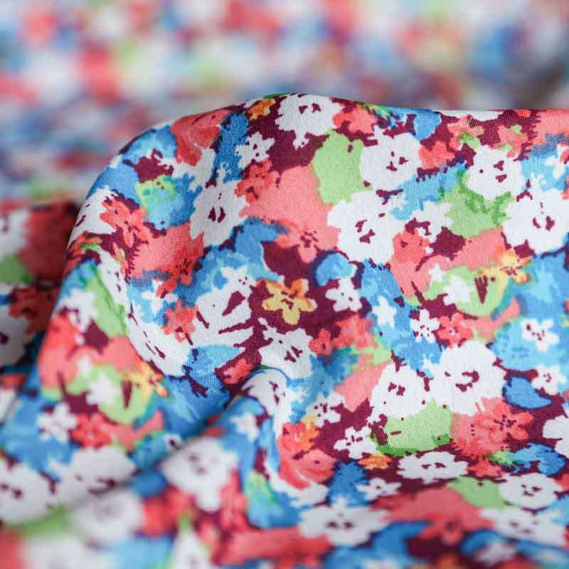 Tissu floral en microfibre pour robes féminines