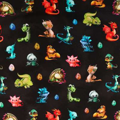 Tissu enfant avec motifs de dragons pour vêtements amusants