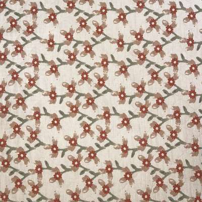 Tissu jersey doublé contrecollé en coton à motif floral vintage