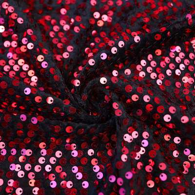 Tissu velours noir et fuchsia parfait pour couture originale