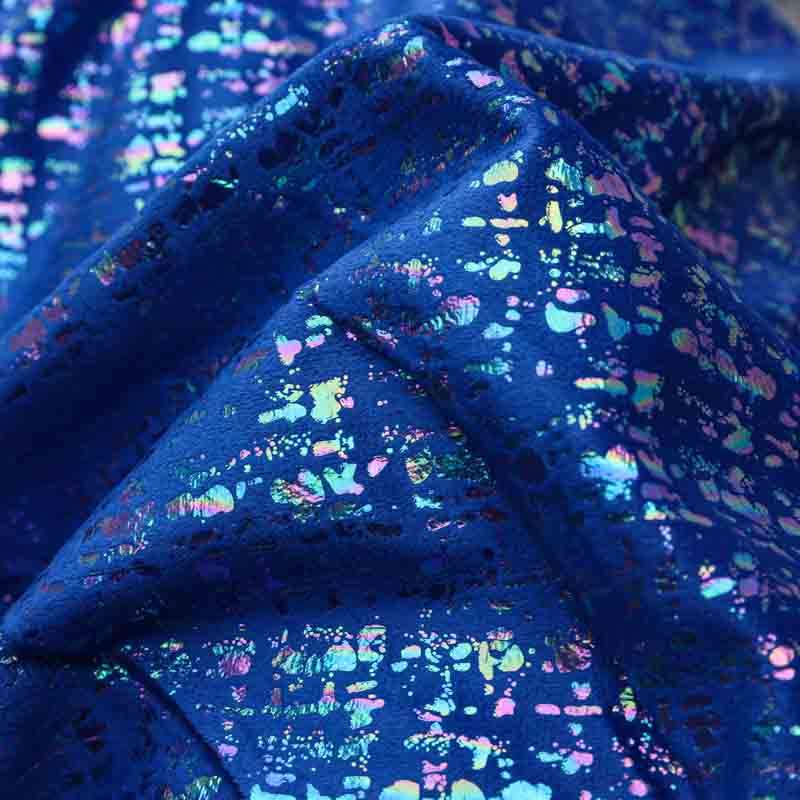 Tissu velours bleu roi brillant pour accessoires lumineux