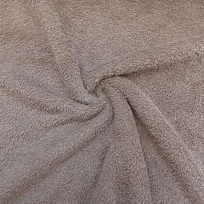 Tissu éponge uni taupe, idéal pour des créations de bain