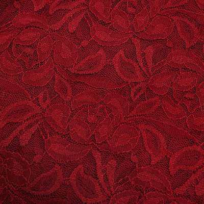 Tissu dentelle rouge profond, pour des tenues de soirée