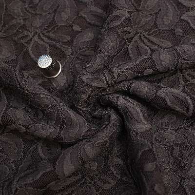 Tissu dentelle gris anthracite, pour des robes et accessoires