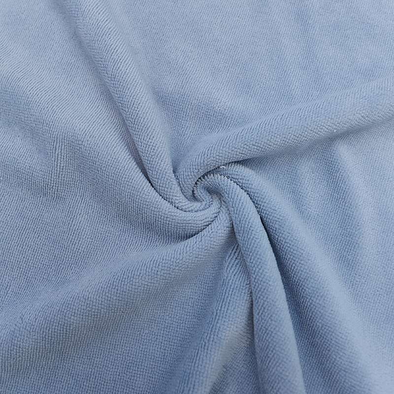 Tissu éponge bambou bleu bébé pour des créations élégantes et douces