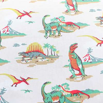 Tissu Natté de Coton Dinosaures – Imprimé Coloré et Original