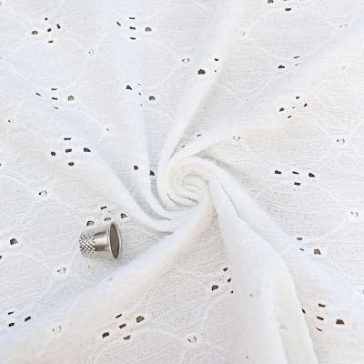 Tissu Dentelle Blanche Broderie Anglaise – Idéal pour Robes et Tops