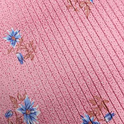 Tissu Crêpe Plissé Floral Rose Poudré – Pour des Robes et Tops