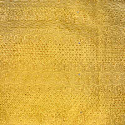 Broderie Anglaise jaune pour robes, jupes et chemisiers