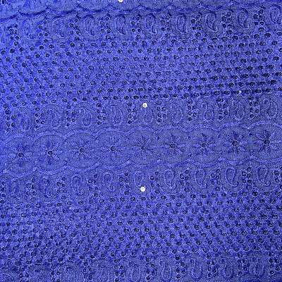 Broderie Anglaise violet fleuri pour créations estivales