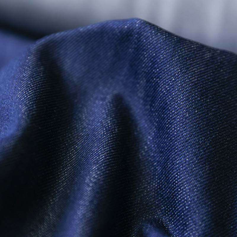 Tissu jeans bleu nuit premium élégant et robuste