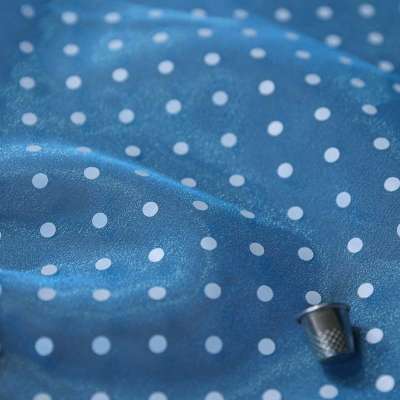 Organza bleu clair pois blancs parfait pour accessoires